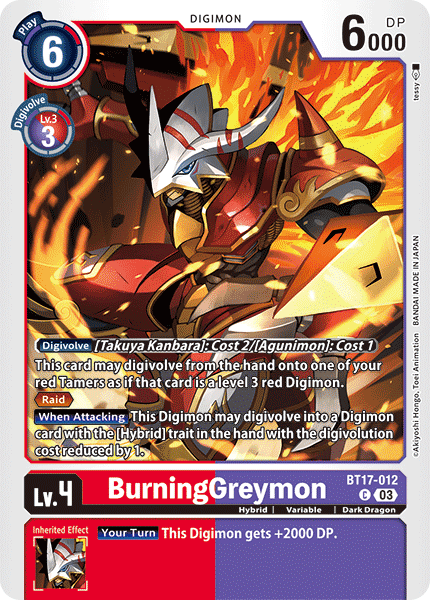 BurningGreymon BT17-012 - Common BT17 Secret Crisis