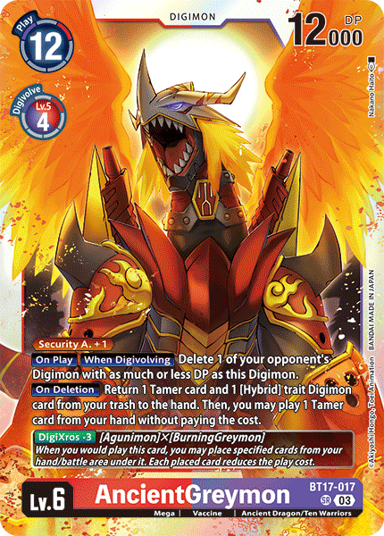 AncientGreymon BT17-017 - Super Rare BT17 Secret Crisis