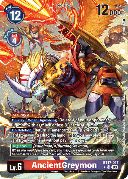 ALTERNATE ART AncientGreymon BT17-017 - SR BT17 Secret Crisis