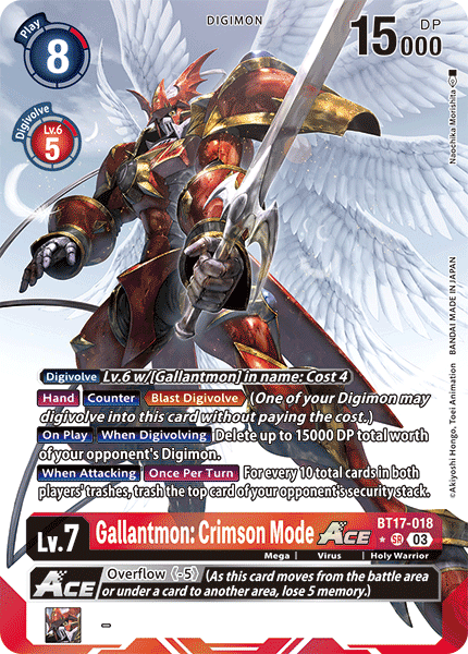 ALTERNATE ART Gallantmon: Crimson Mode ACE BT17-018 - SR BT17 Secret Crisis