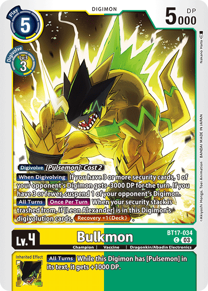 Bulkmon BT17-034 - Common BT17 Secret Crisis