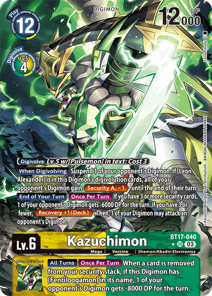 ALTERNATE ART Kazuchimon BT17-040 - SR BT17 Secret Crisis