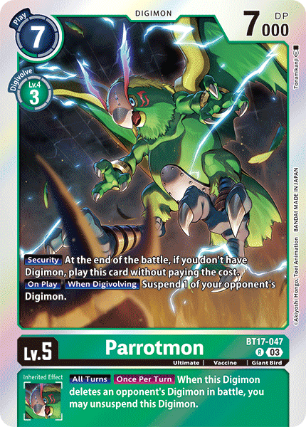 Parrotmon BT17-047 - Rare BT17 Secret Crisis