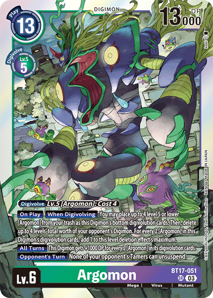 Argomon BT17-051 - Super Rare BT17 Secret Crisis