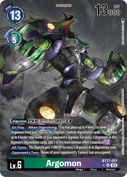 ALTERNATE ART Argomon BT17-051 - SR BT17 Secret Crisis
