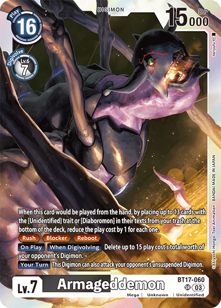 Armageddemon BT17-060 - Super Rare BT17 Secret Crisis