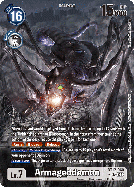 ALTERNATE ART Armageddemon BT17-060 - SR BT17 Secret Crisis