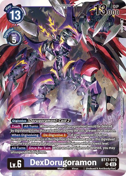 DexDorugoramon BT17-073 - Super Rare BT17 Secret Crisis