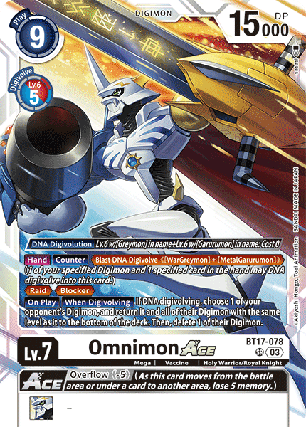Omnimon ACE BT17-078 - Super Rare BT17 Secret Crisis