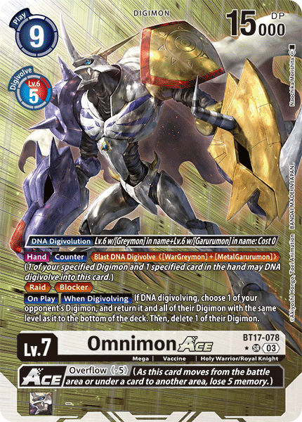 ALTERNATE ART Omnimon ACE BT17-078 - SR BT17 Secret Crisis