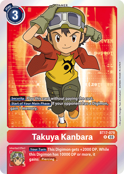 Takuya Kanbara BT17-079 - Rare BT17 Secret Crisis