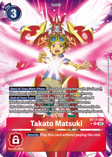 ALTERNATE ART Takato Matsuki BT17-080 - R BT17 Secret Crisis