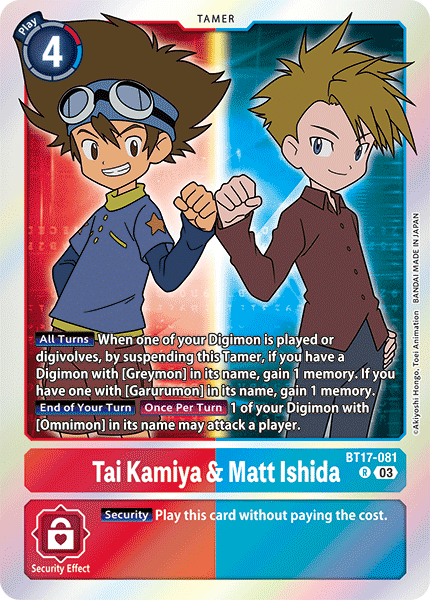 Tai Kamiya & Matt Ishida BT17-081 - Rare BT17 Secret Crisis
