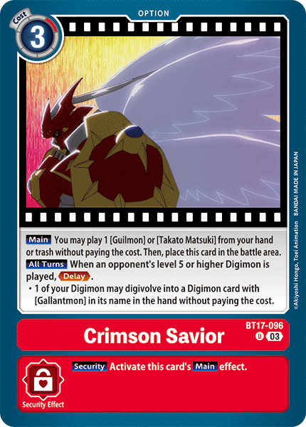 Crimson Savior BT17-096 - Uncommon BT17 Secret Crisis