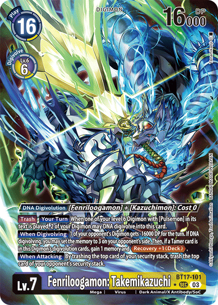 ALTERNATE ART Fenriloogamon: Takemikazuchi BT17-101 - SEC BT17 Secret Crisis