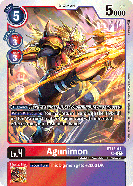 Agunimon BT18-011 - Rare BT18-19 Special Booster VER 2.0