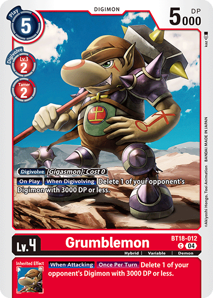 Grumblemon BT18-012 - Common BT18-19 Special Booster VER 2.0