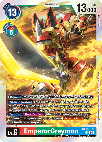 EmperorGreymon BT18-018 - Super Rare BT18-19 Special Booster VER 2.0