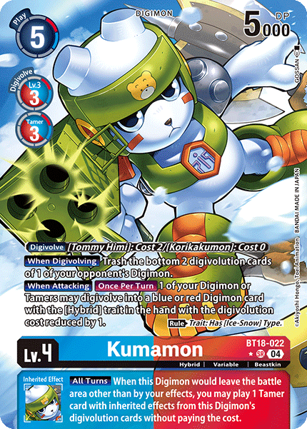 [ALTERNATE ART] Kumamon BT18-022 - SR BT18-19 Special Booster VER 2.0