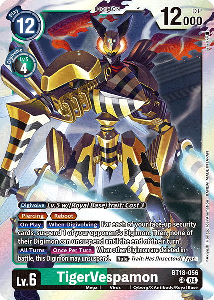 TigerVespamon BT18-056 - Super Rare BT18-19 Special Booster VER 2.0