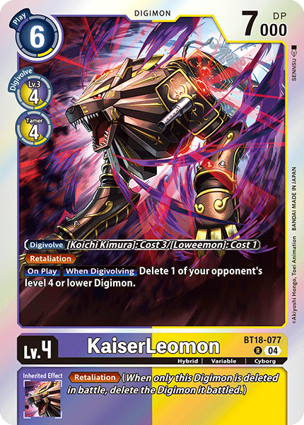 KaiserLeomon BT18-077 - Rare BT18-19 Special Booster VER 2.0