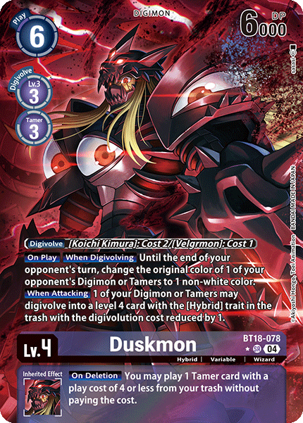 [ALTERNATE ART] Duskmon BT18-078 - SR BT18-19 Special Booster VER 2.0
