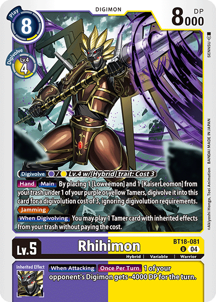 Rhihimon BT18-081 - Uncommon BT18-19 Special Booster VER 2.0