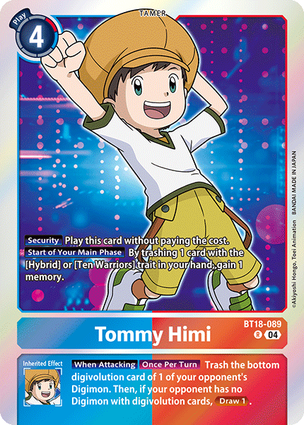 Tommy Himi BT18-089 - Rare BT18-19 Special Booster VER 2.0