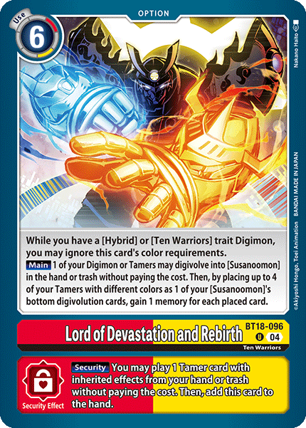 Lord of Devastation and Rebirth BT18-096 - Uncommon BT18-19 Special Booster VER 2.0