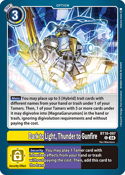 Dark to Light Thunder to Gunfire BT18-097 - Common BT18-19 Special Booster VER 2.0