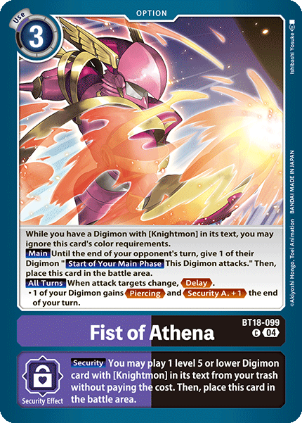 Fist of Athena BT18-099 - Common BT18-19 Special Booster VER 2.0