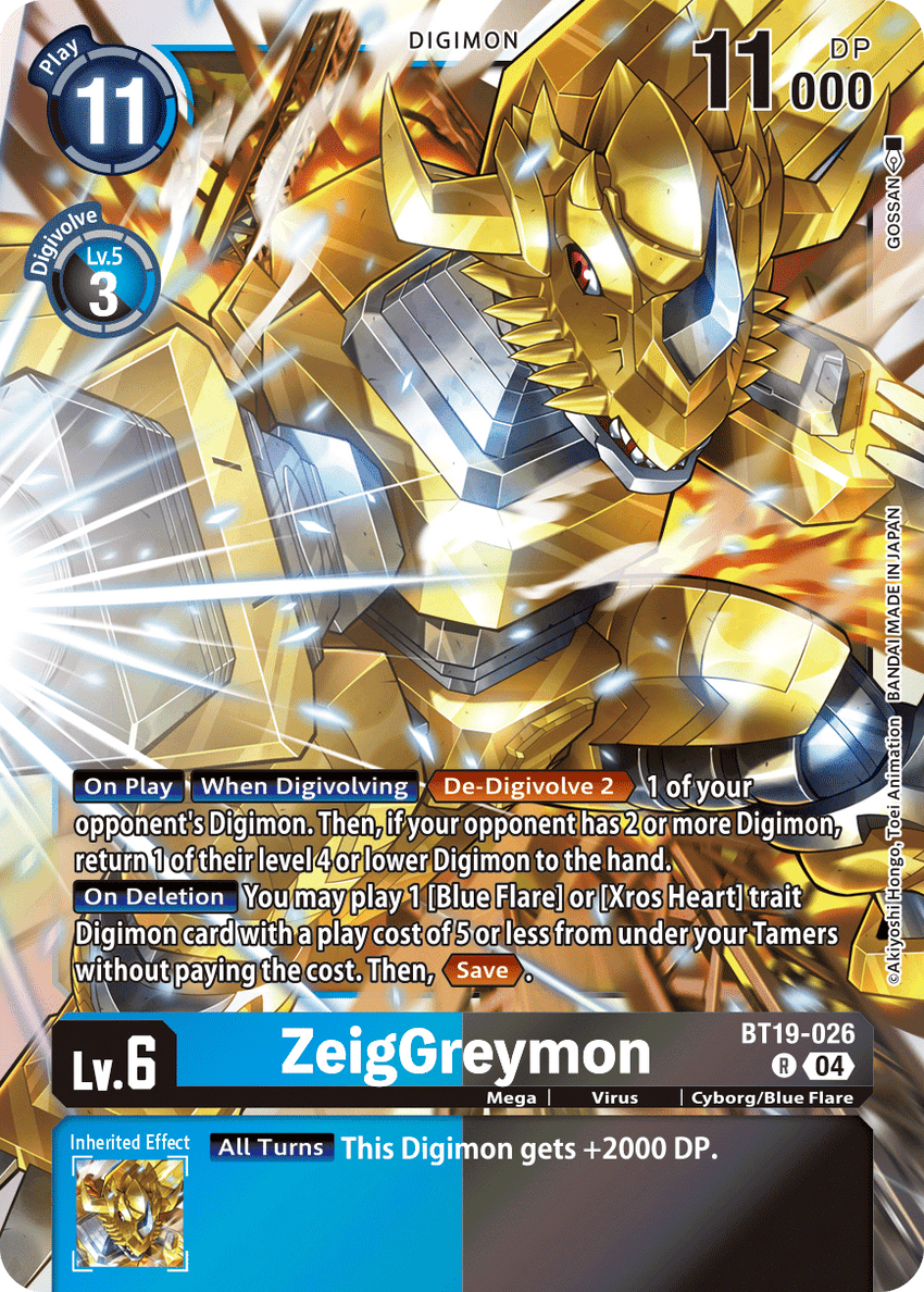 ZeigGreymon BT19-026 Rare -  BT19-20 Special Booser VER 2.5