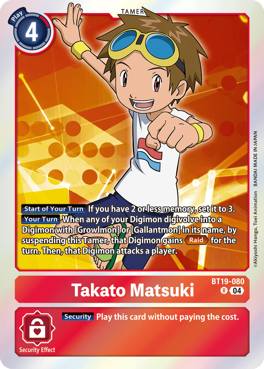 Takato Matsuki BT19-080 Rare -  BT19-20 Special Booser VER 2.5