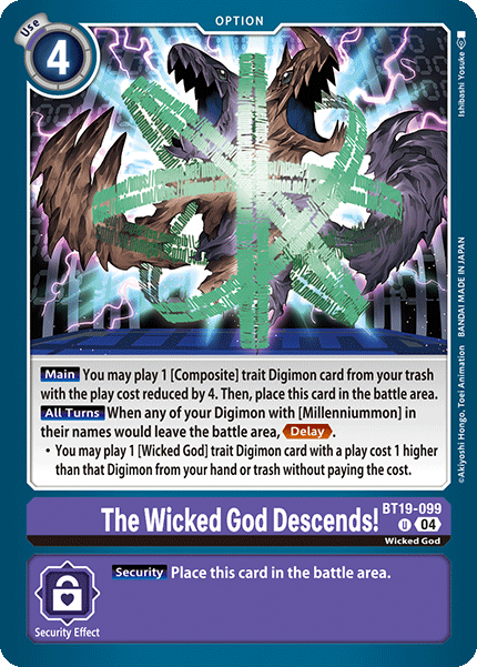 The Wicked God Descends! BT19-099 - Uncommon BT18-19 Special Booster VER 2.0