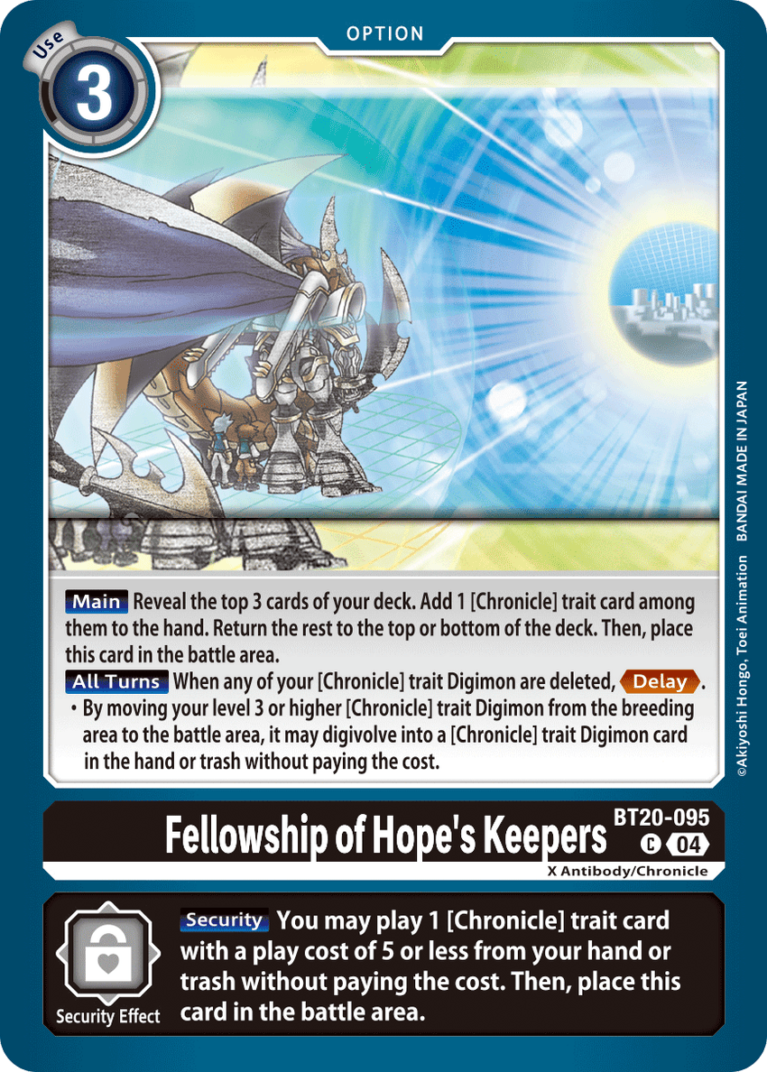 Fellowship of Hope's Keepers BT20-095 Common -  BT19-20 Special Booser VER 2.5