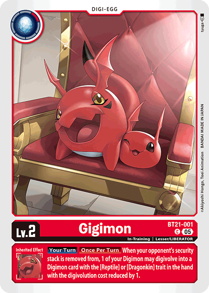PLAYSET (4) 4x Gigimon BT21-001 - Common BT21 World Convergence