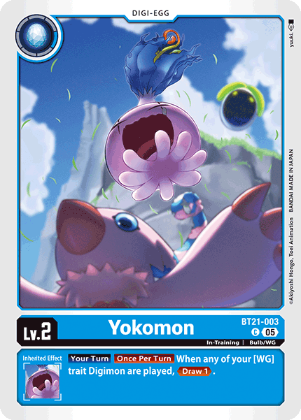 PLAYSET (4) 4x Yokomon BT21-003 - Common BT21 World Convergence