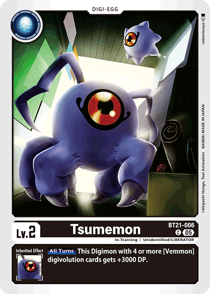 PLAYSET (4) 4x Tsumemon BT21-006 - Common BT21 World Convergence