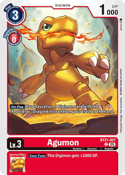 PLAYSET (4) 4x Agumon BT21-007 - Common BT21 World Convergence