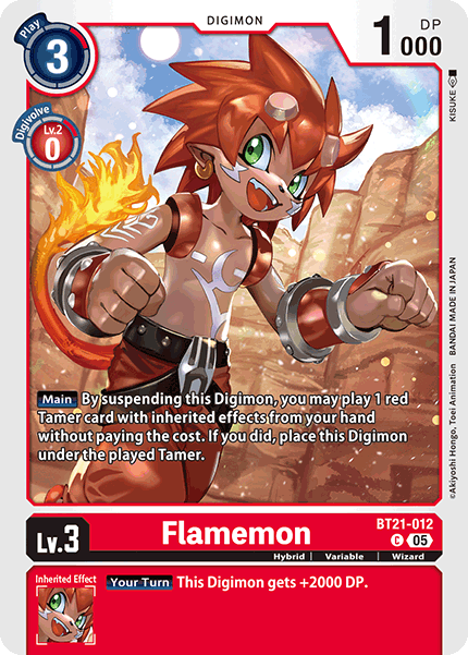 PLAYSET (4) 4x Flamemon BT21-012 - Common BT21 World Convergence