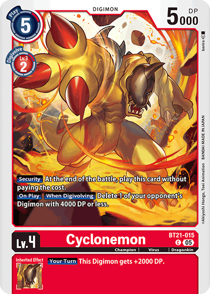 PLAYSET (4) 4x Cyclonemon BT21-015 - Common BT21 World Convergence