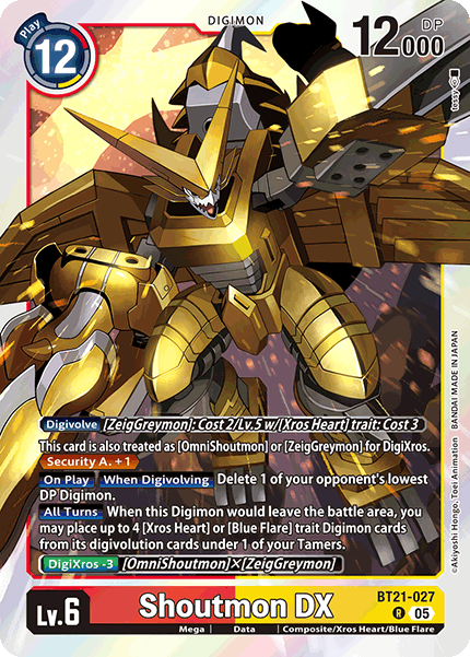 Shoutmon DX BT21-027 - Rare BT21 World Convergence