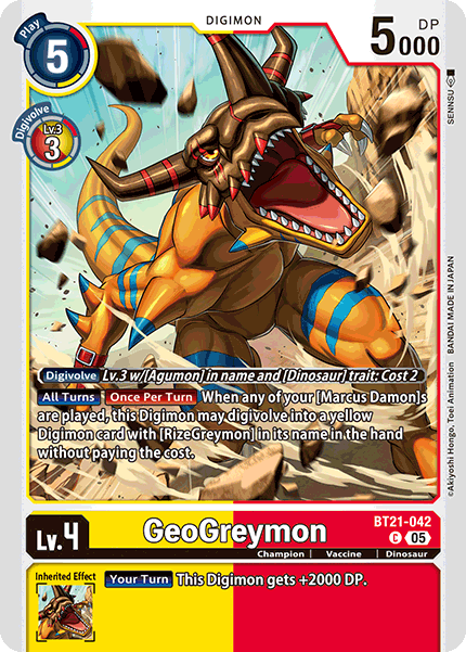 PLAYSET (4) 4x GeoGreymon BT21-042 - Common BT21 World Convergence