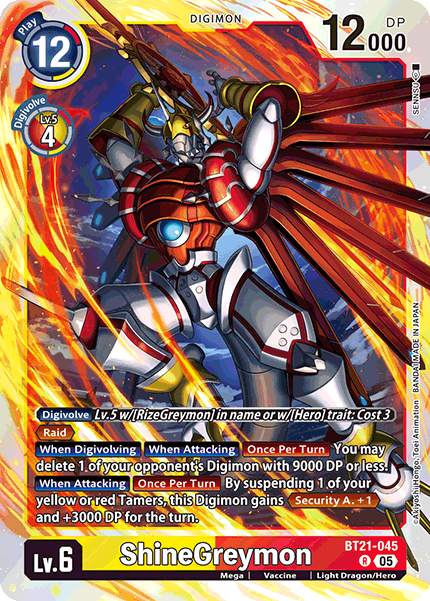 ShineGreymon BT21-045 - Rare BT21 World Convergence