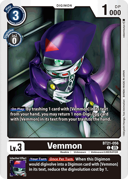 PLAYSET (4) 4x Vemmon BT21-056 - Common BT21 World Convergence