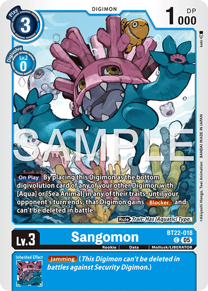 Sangomon (BT22-018) - Common BT22 Cyber Eden