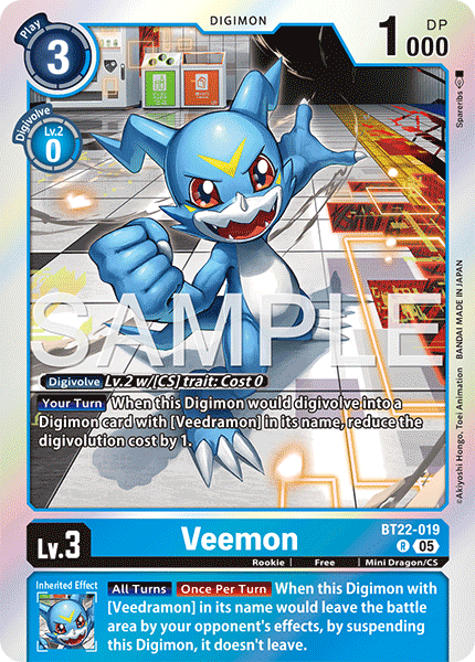 Veemon (BT22-019) - Rare BT22 Cyber Eden