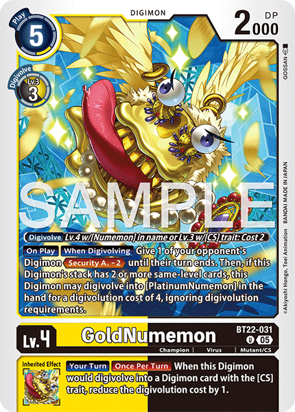 GoldNumemon (BT22-031) - Uncommon BT22 Cyber Eden