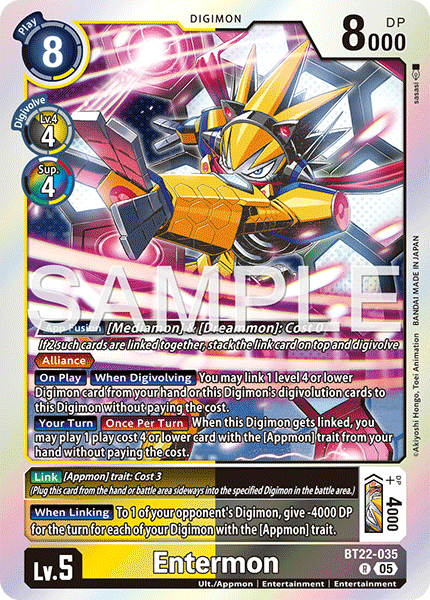 Entermon (BT22-035) - Rare BT22 Cyber Eden