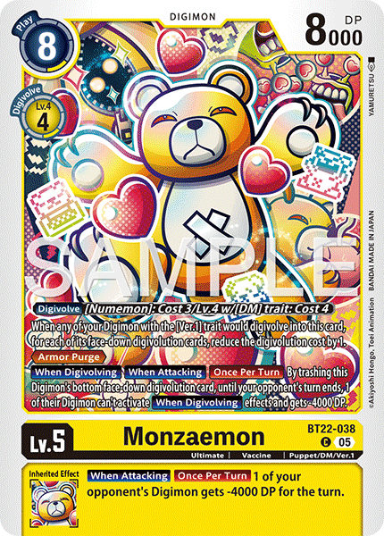Monzaemon (BT22-038) - Common BT22 Cyber Eden